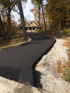 Asphalt driveway on new construction